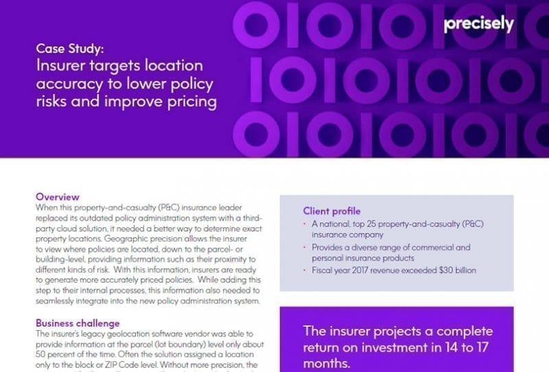 Property and Insurance Company Uses Geolocation Accuracy to Lower Policy Risks and Improve Pricing
