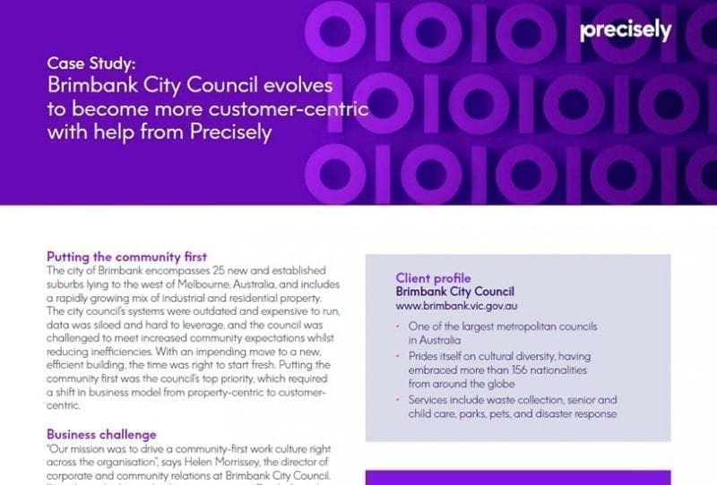 CS_Brimbank City Council_200506_p_final Brimbank City Council evolves to become more customer-centric with help from Precisely
