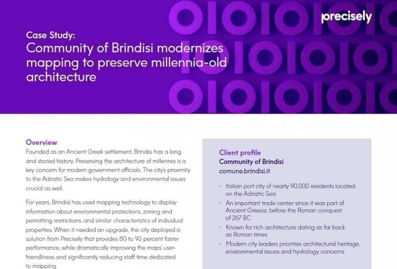 Community of Brindisi modernizes mapping to preserve millennia-old architecture