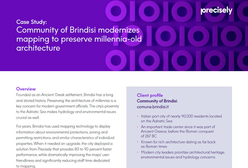Community of Brindisi modernizes mapping to preserve millennia-old architecture