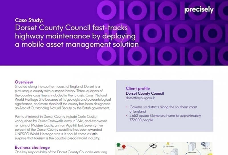 CS_Dorset County Council_200429_p_final Dorset County Council fast-tracks highway maintenance by deploying a mobile asset management solution