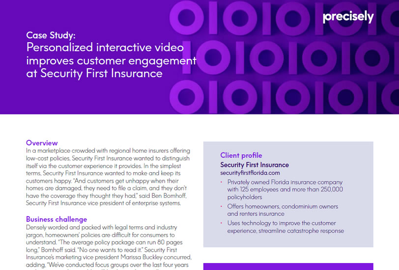 Personalized Interactive Video Improves Customer Experience for Security First Insurance