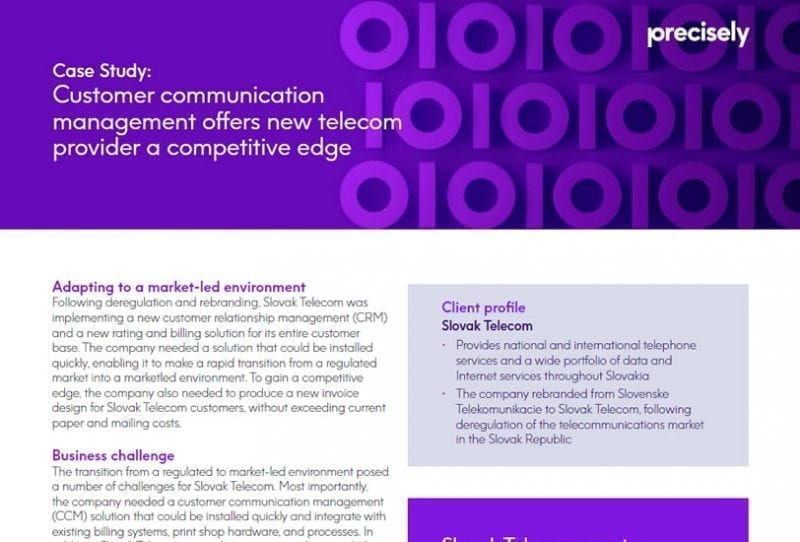 CS_Slovak Telecom_200507_p_final Customer communication management offers new telecom provider a competitive edge