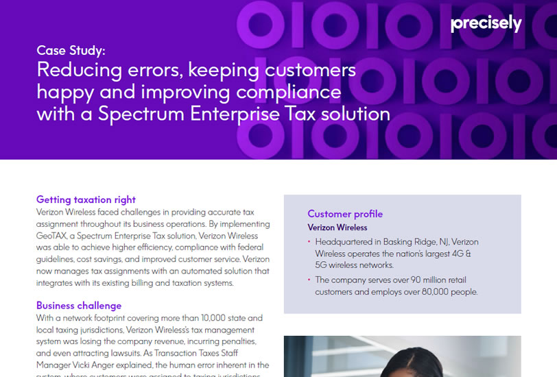 Verizon Wireless uses GeoTAX - Precisely Case Study