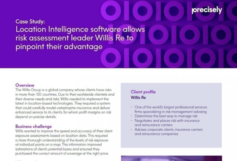 CS_Willis Re_200508_p_final Willis RE Uses Location Intelligence for Insurance Catastrophe modeling