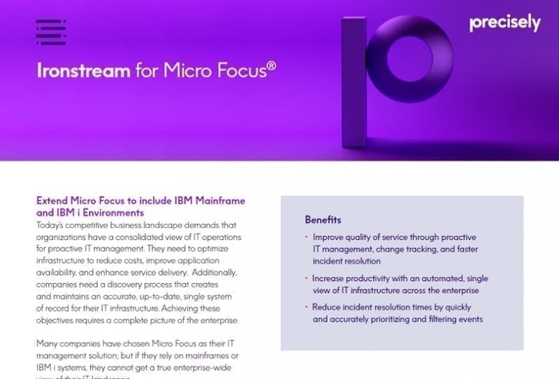 PS_Ironstream MicroFocus_200518_E_final Ironstream for Micro Focus