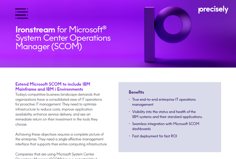 Ironstream for Microsoft System Center Operations Manager (SCOM)
