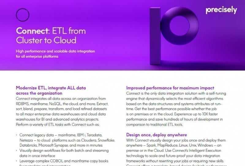 Precisely Connect ETL Capabilities