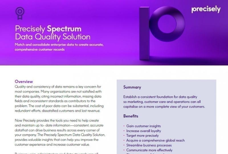 PS_Spectrum Enterprise Data Quality Solution Overview_200427_p_final Precisely Spectrum Data Quality Solution