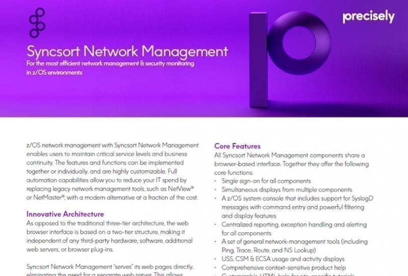 PS_Syncsort network management_200513_E_final Syncsort Network Management