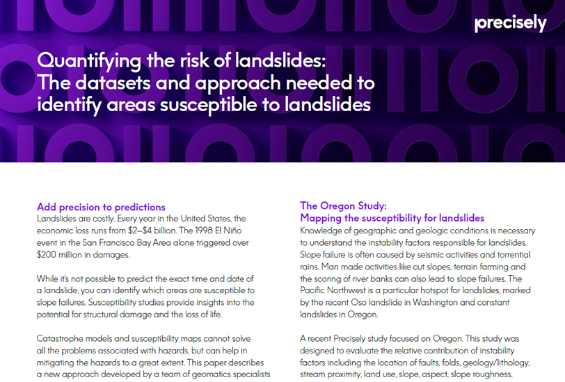 identify areas susceptible to landslides