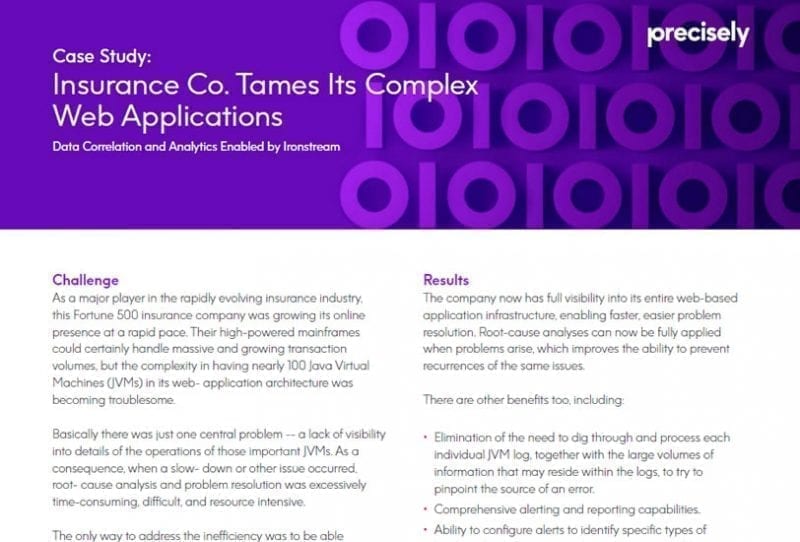 Insurance company tames its complex web applications