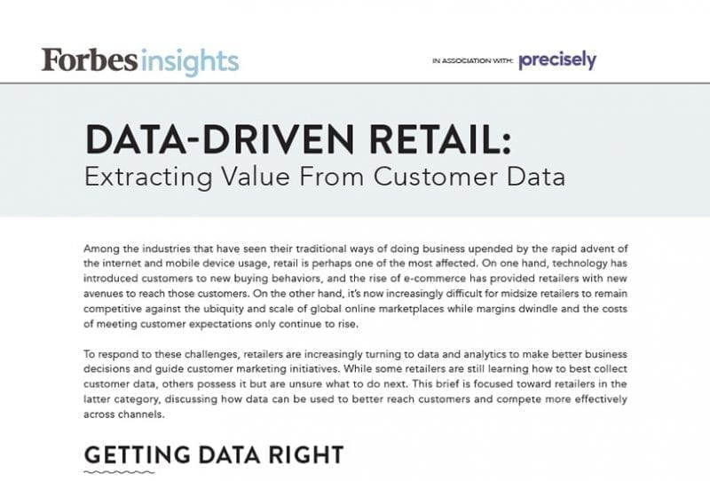 Data Driven Retail: Extracting Value From Customer Data