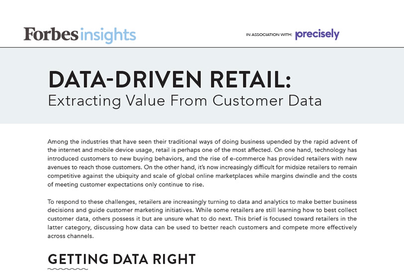 Data Driven Retail: Extracting Value From Customer Data