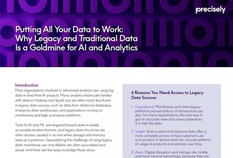 AI and Analytics: Why Legacy and Traditional Data Is a Goldmine