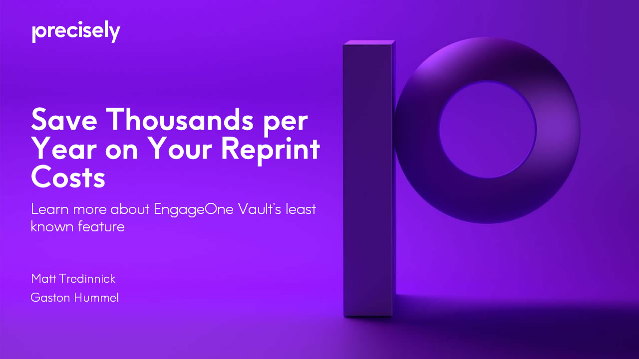Save Thousands per Year on Your Reprint Costs Save Thousands per Year on Your Reprint Costs