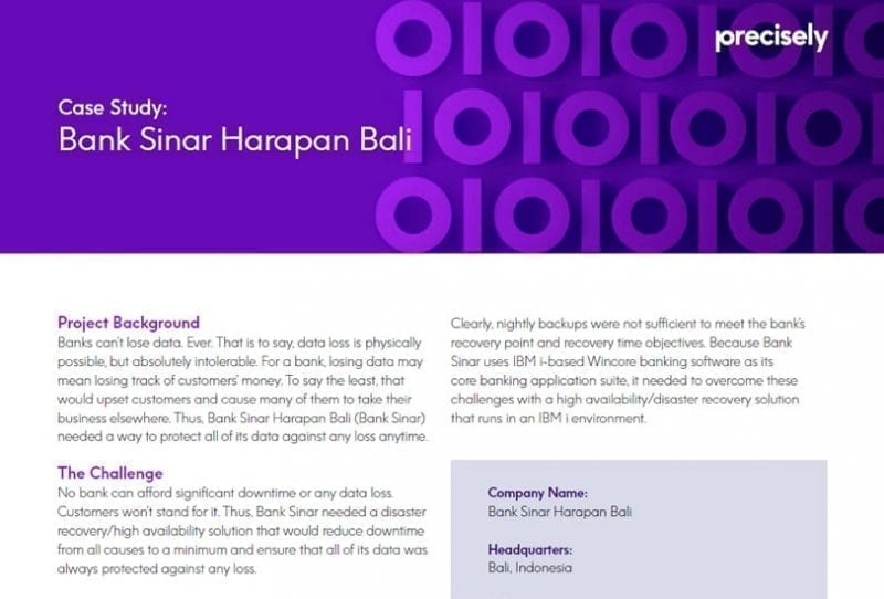 Bank Sinar Harapan Bali - Assure MIMIX HA Customer Story Bank Sinar Harapan Bali - Assure MIMIX HA Customer Story