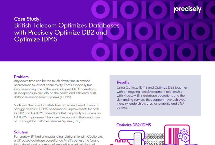 British Telecom Optimizes Databases with Precisely Optimize DB2 and Optimize IDMS