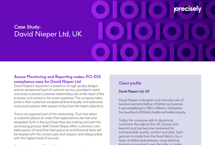 David Nieper Ltd, UK - Precisely Case Study