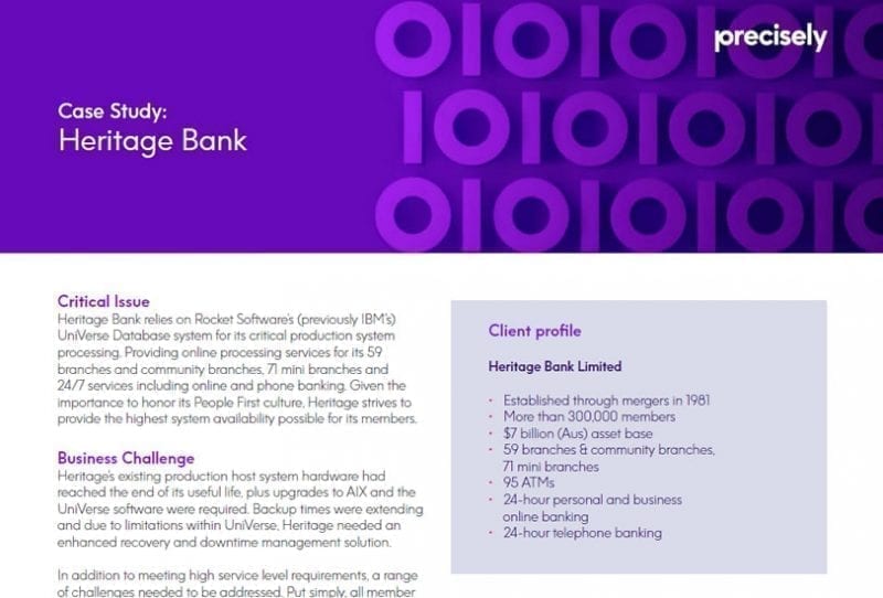 CS_Heritage Bank_Assure MIMIX HA for AIX_200625_E_final Heritage Bank Assure MIMIX Case Study