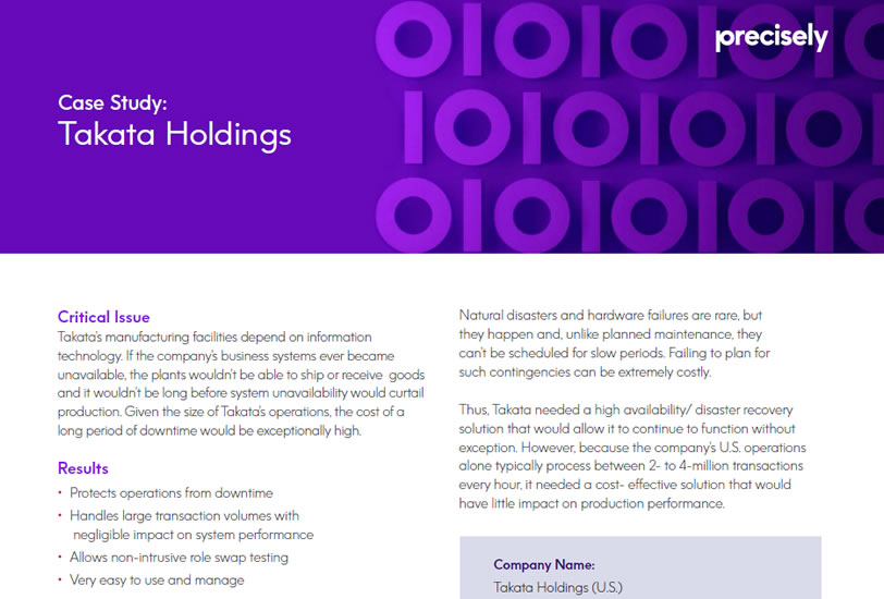 Takata Holdings (US) - Assure iTERA HA Case Study