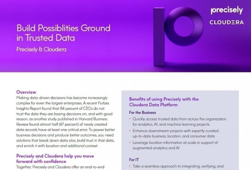 Build Possiblities Ground in Trusted Data with Precisely and Cloudera