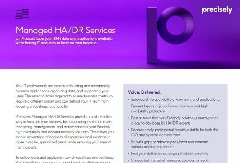 Managed HA/DR Services Managed HA/DR Services
