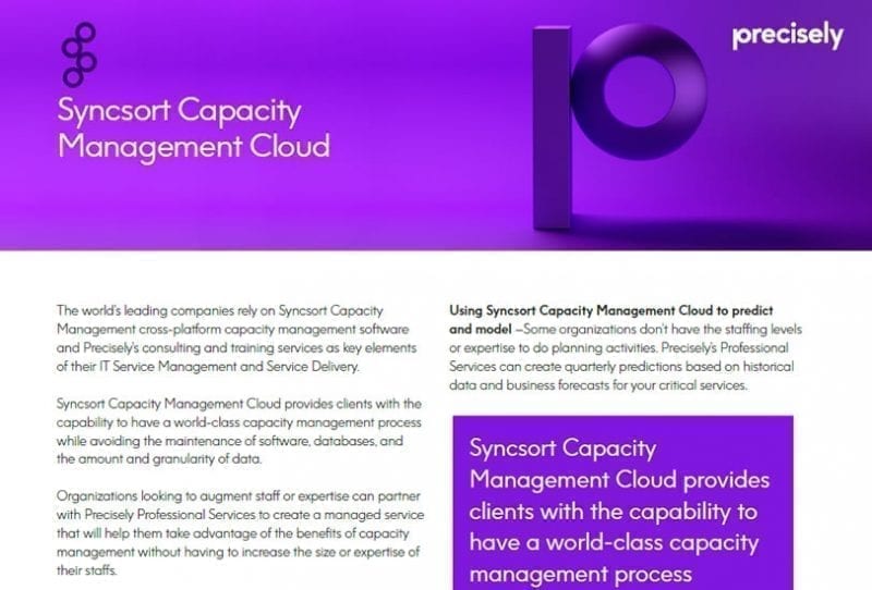 Syncsort Capacity Management Cloud Solution Sheet