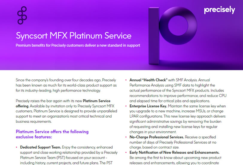 Syncsort MFX Platinum Service Solution Sheet