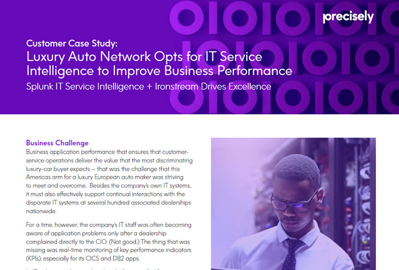Auto Network Uses Ironstream and Splunk for IT Service Intelligene to Improve Business Performance