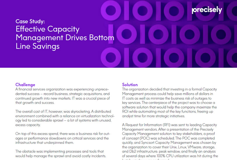 Effective Capacity Management Drives Bottom Line Savings