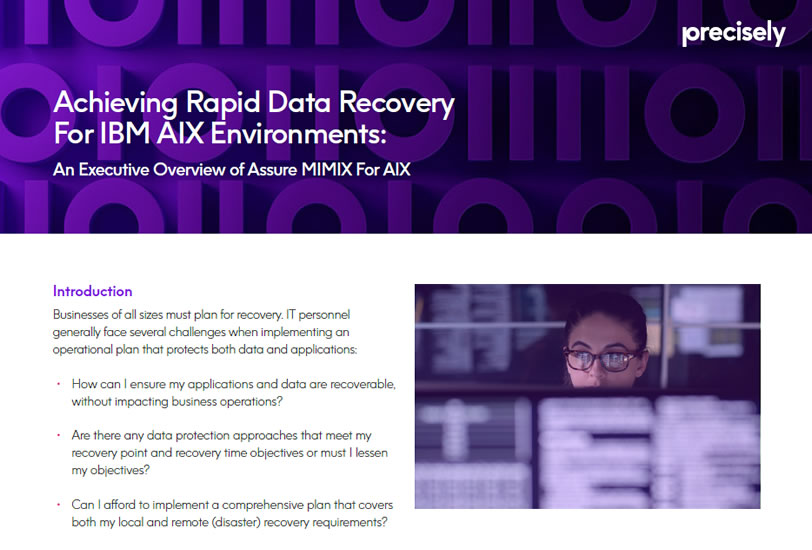 Achieving Rapid Recovery for IBM AIX Environments