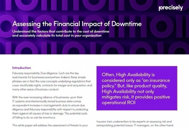 Assessing the Financial Impact of Downtime Assessing the Financial Impact of Downtime