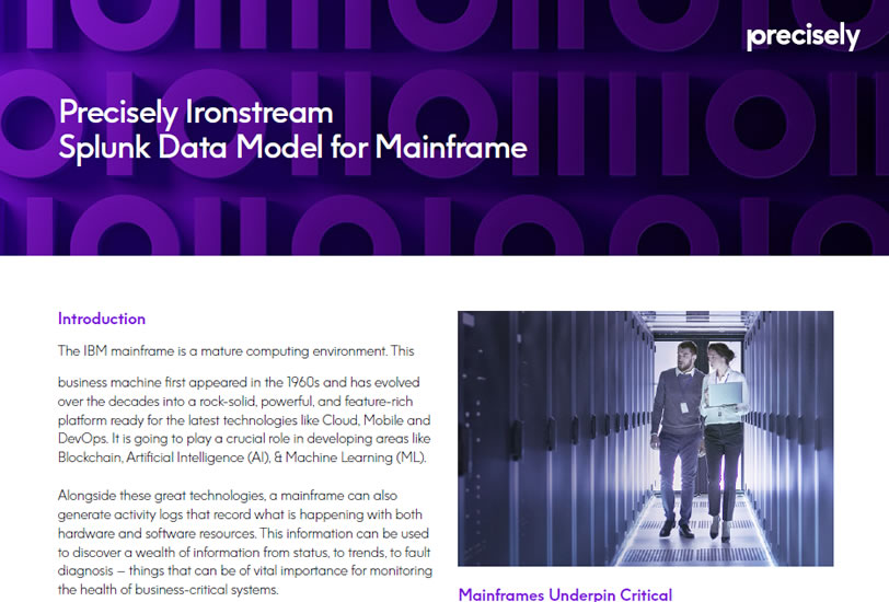 Precisely Ironstream Splunk Data Model for Mainframe Precisely Ironstream Splunk Data Model for Mainframe