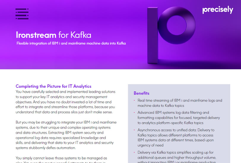 Ironstream for Kafka Solution Sheet