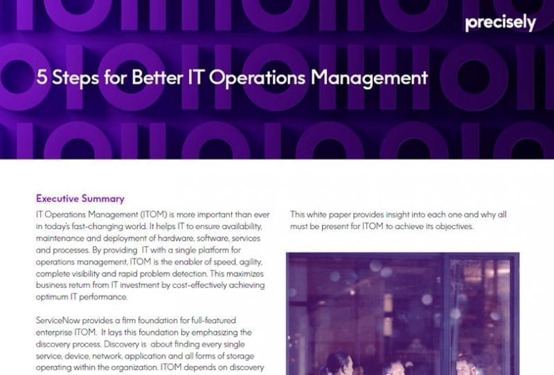 5 Steps for Better IT Operations Management 5 Steps for Better IT Operations Management