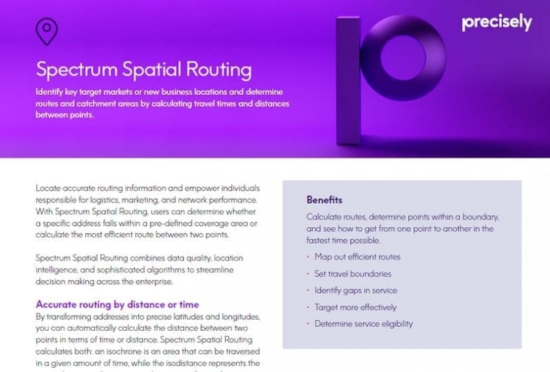 Spectrum Spatial Routing Solution Sheet Spectrum Spatial Routing Solution Sheet