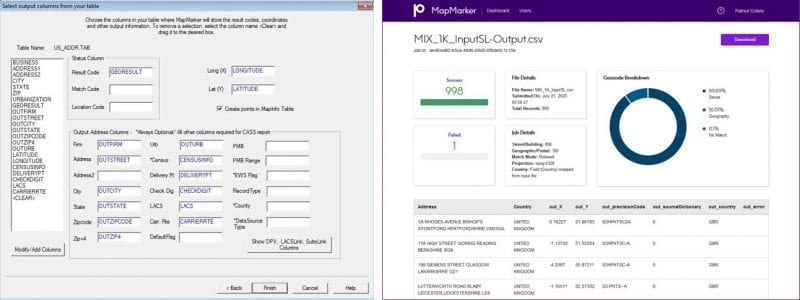 Location Intelligence Image: MapMarker Desktop vs. Online Interface