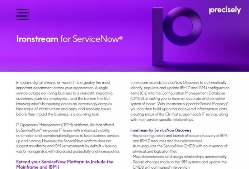 Ironstream for ServiceNow