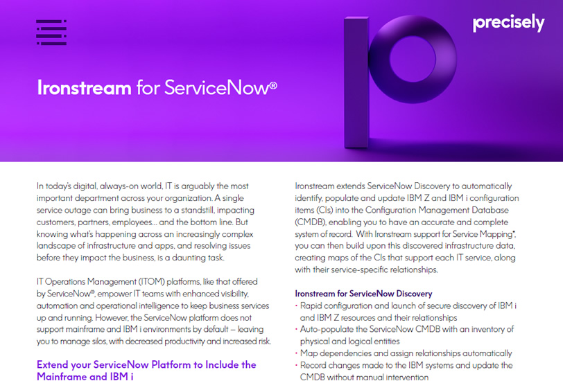 Ironstream for ServiceNow