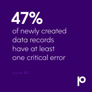 47% of newly created data records have at least one critical error (Source: IDC)