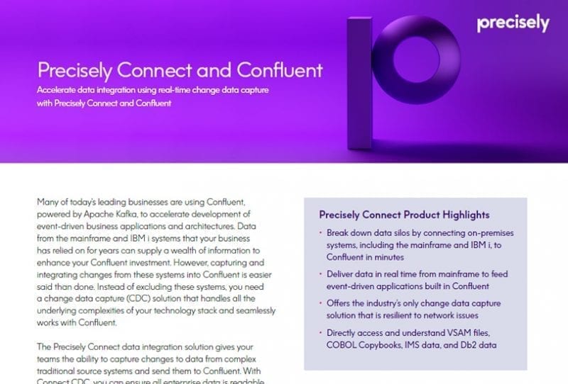 Accelerate data integration using real time change data capture with Precisely Connect and Confluent