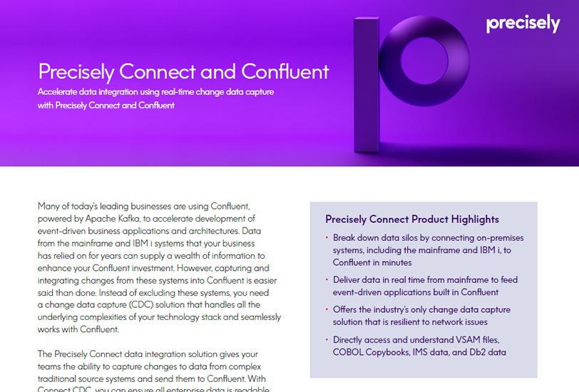 Accelerate data integration using real time change data capture with Precisely Connect and Confluent