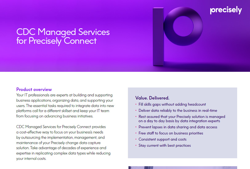 CDC Managed Services Brochure for Precisely Connect