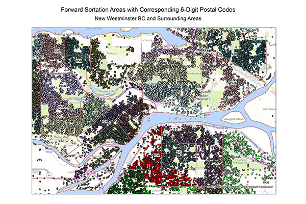 Canada Postal Codes: Canada FSA Maps and 6-Digit Dataset Bundle