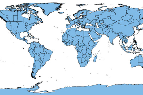 World Time Zone Boundaries - World time zones map in hours from UTC