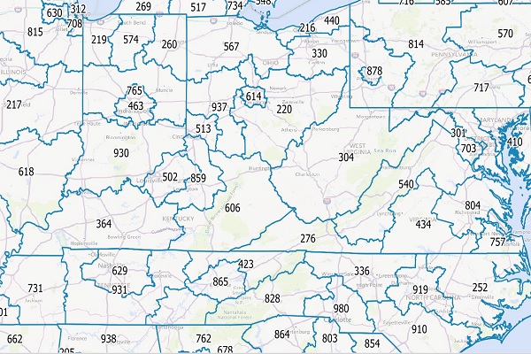 Areacodeinfo Canada And Us Area Code Map Of Landline Boundaries