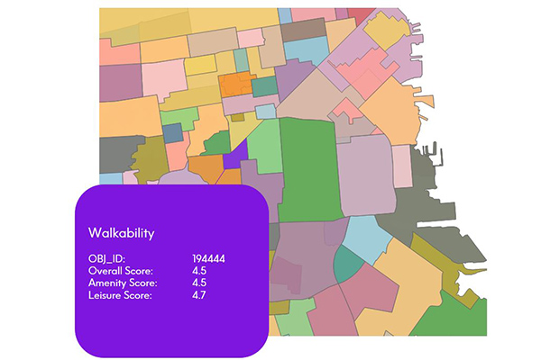 Walkability: Measure Accessible Points of Interest in a Specific Area