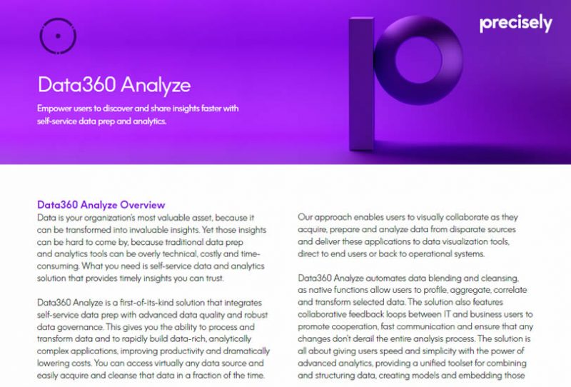 Data360 Analyze Data360 Analyze for data analytics