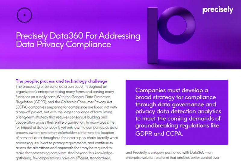 Data Privacy Compliance with Precisely Data360